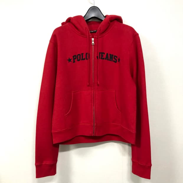 폴로진스 여성 스펠아웃 기모 후드집업 L _ 레드