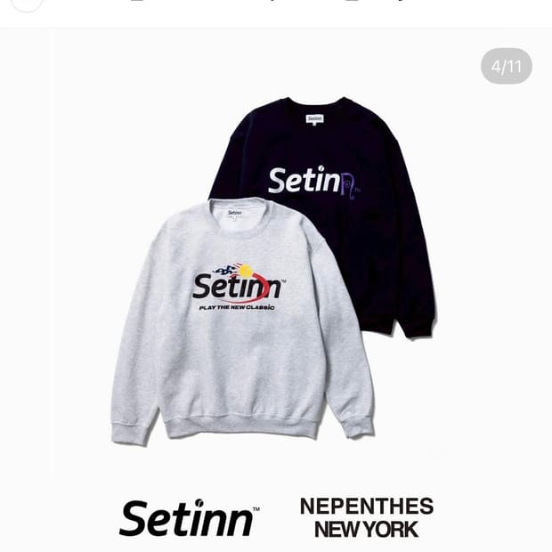 Setinn X Nepenthes NY 세틴 맨투맨 M 새상품 네이비