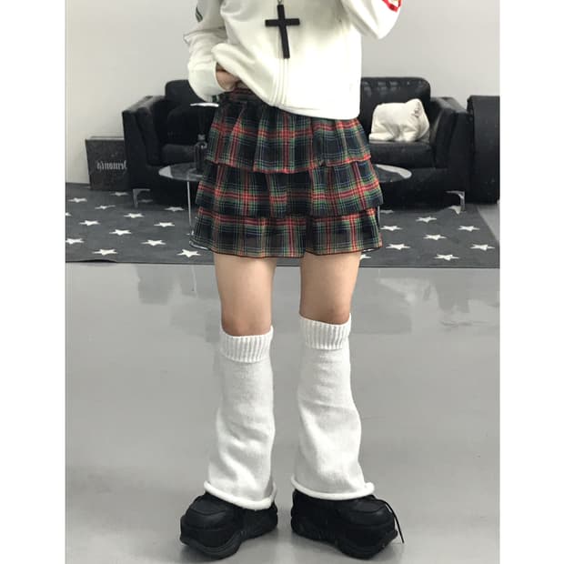 Jpn Y2k Checked mini skirts
