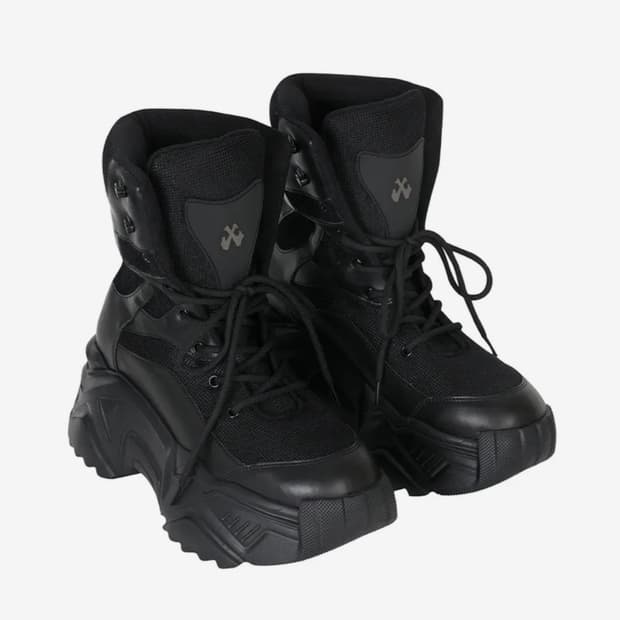 yeel PLATFORM BOOTS SNEAKERS BLACK