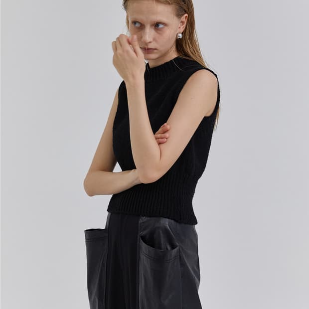 Treeming Cutting Line Faux Leather Pants