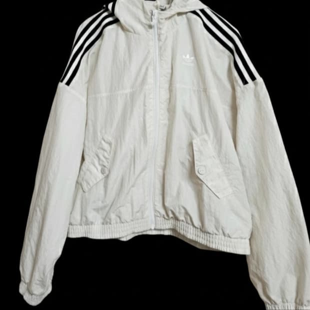 아디다스 크롭 파이어버드 바람막이/화이트 윈드브레이커