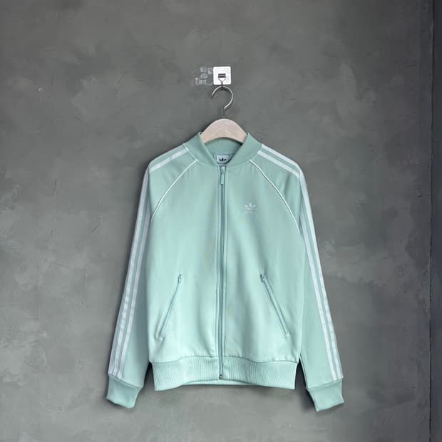 아디다스 신형 슈퍼스타 져지 트랙탑 민트 하늘