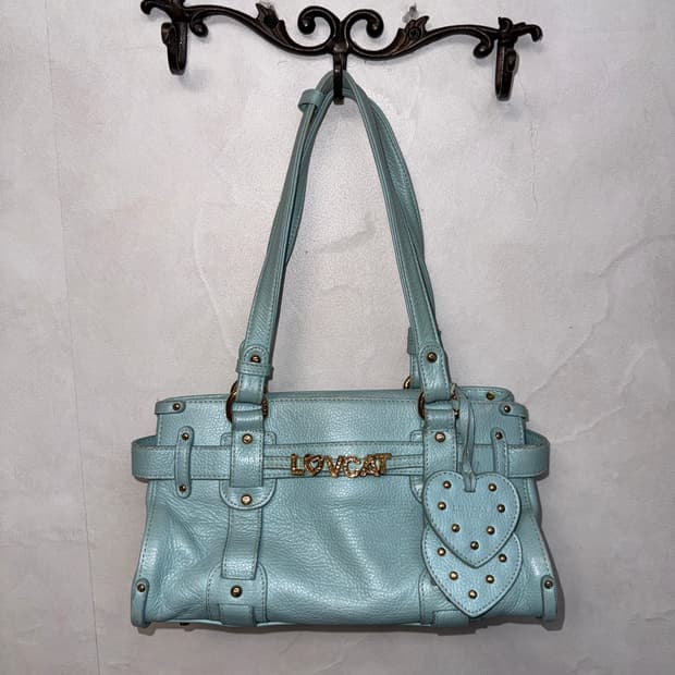 LOVCAT sky blue belted buckle 숄더백