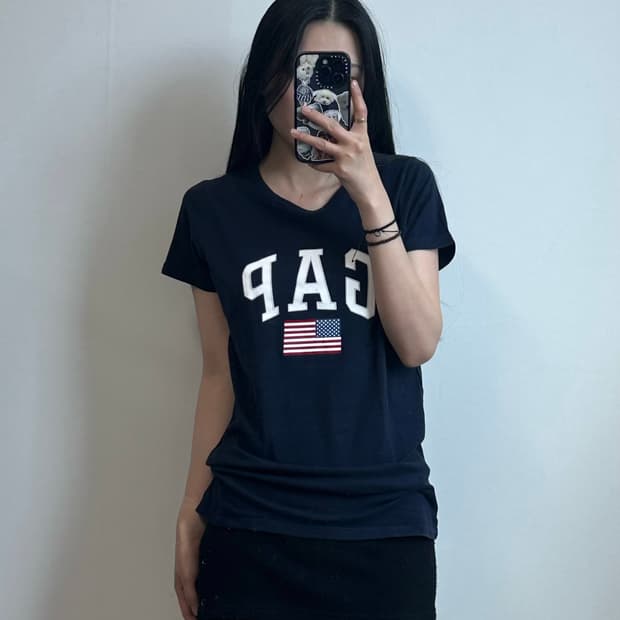Gap 갭 성조기 네이비 반팔 티셔츠