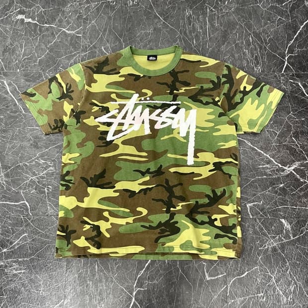 스투시 스탁로고 카모플라주 반팔