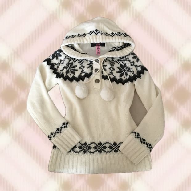 리즈리사 돌 노르딕 폼폼이 니트 후드 라떼 히메 갸루 러블리 로걀