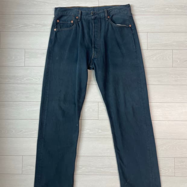 리바이스 501 다크 인디고 데님 팬츠 (옐로우 스티치)