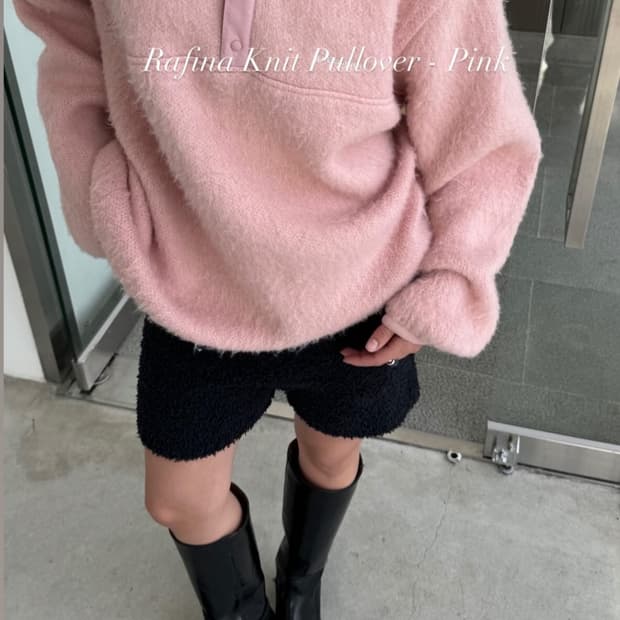 리본빛 Ribbonbit 핑크 후리스 풀오버