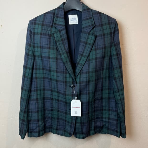 스튜디오 톰보이 타탄 체크 블레이저