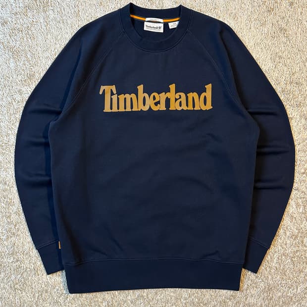 팀버랜드 TIMBERLAND 로고 맨투맨 네이비