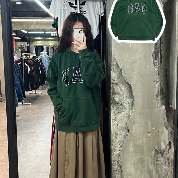 갭 후드티 그린 L #csz2437