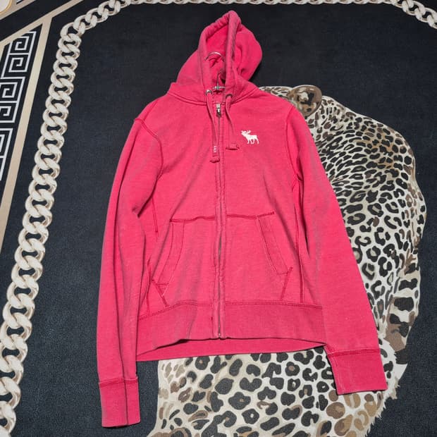 00's 아베크롬비앤피치 순록 핑크 후드집업