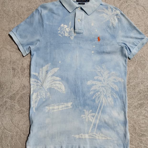**폴로 랄프로렌 트로피컬 야자수 반팔 카라티 S