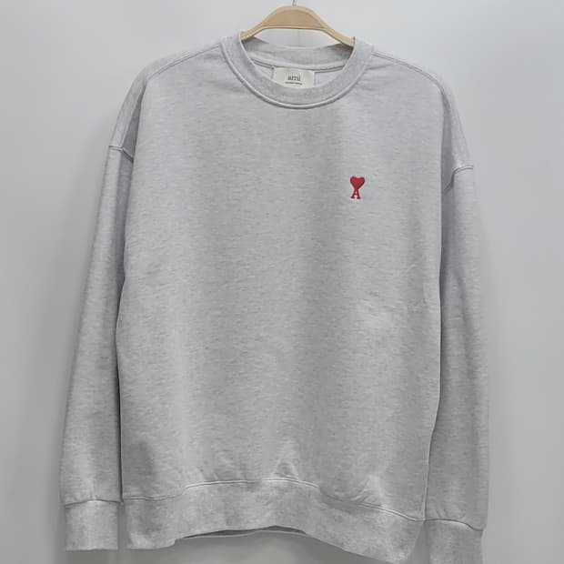 아미 스몰 하트 로고 스웻셔츠 00255 / 남 M (100) 그레이 