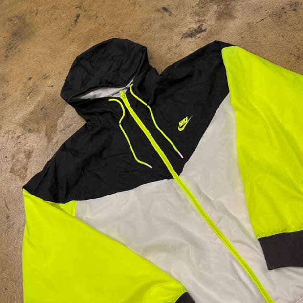 [정품/XL] 나이키 바람막이 형광 블랙 화이트 b16