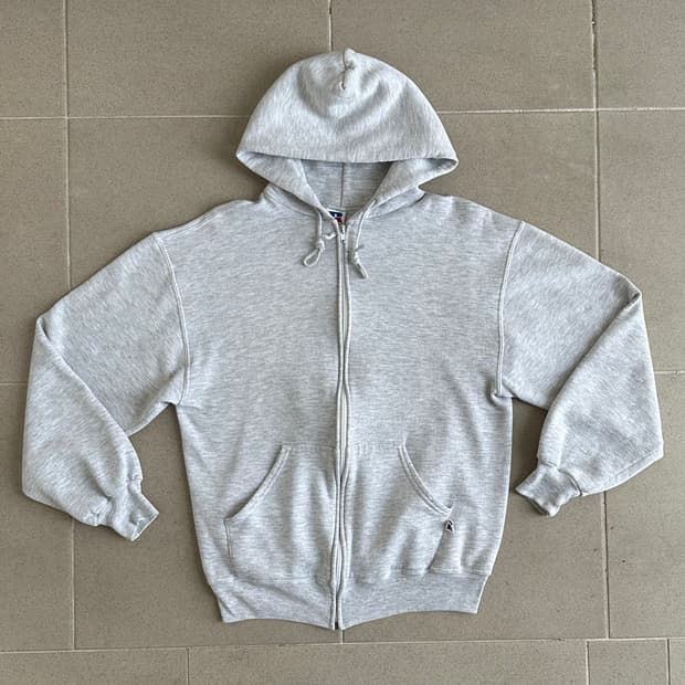 90s 빈티지 러셀 후드집업 그레이 M USA