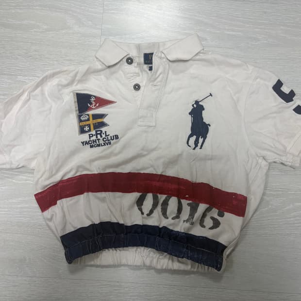 polo ralph lauren 빈티지 크롭 반팔 셔츠 S