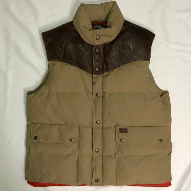 90‘s 폴로 랄프로렌 소가죽 패딩 베스트