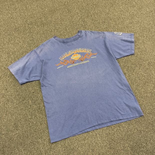 XL) 할리데이비슨 빈티지 프린팅 반팔 티셔츠
