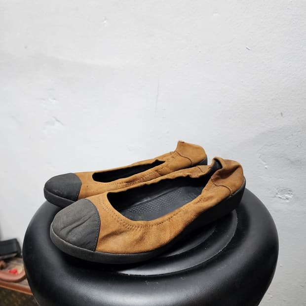 핏플랍 발레리나 플랫 슈즈 스웨이드 38