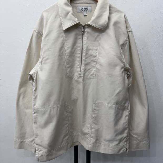 정품) COS 코스 남성 오버핏 하프집업 자켓 S 