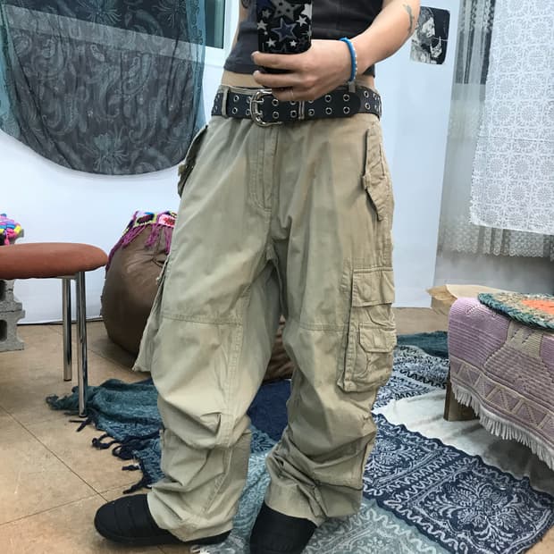 빈티지 지퍼 디테일 카고팬츠 