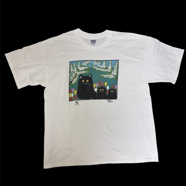 빈티지 90s 모드 루이스 Three Black cats 티셔츠 XL