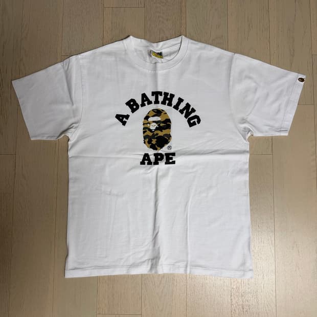 BAPE ABC Camo College T-Shirt White Gree