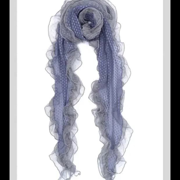 샵페어리 도트 스카프 블루