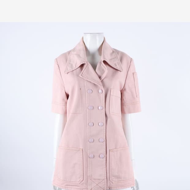 펜디 핑크 데님 반팔 자켓 38 정품