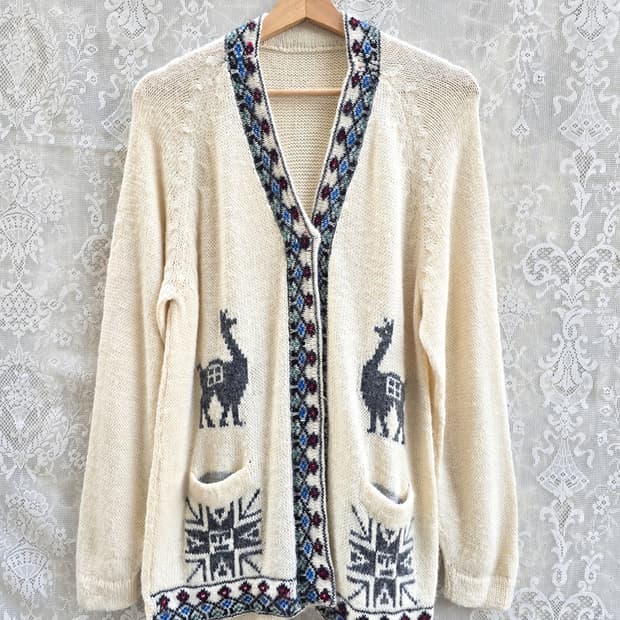 핸드메이드 알파카 가디건 