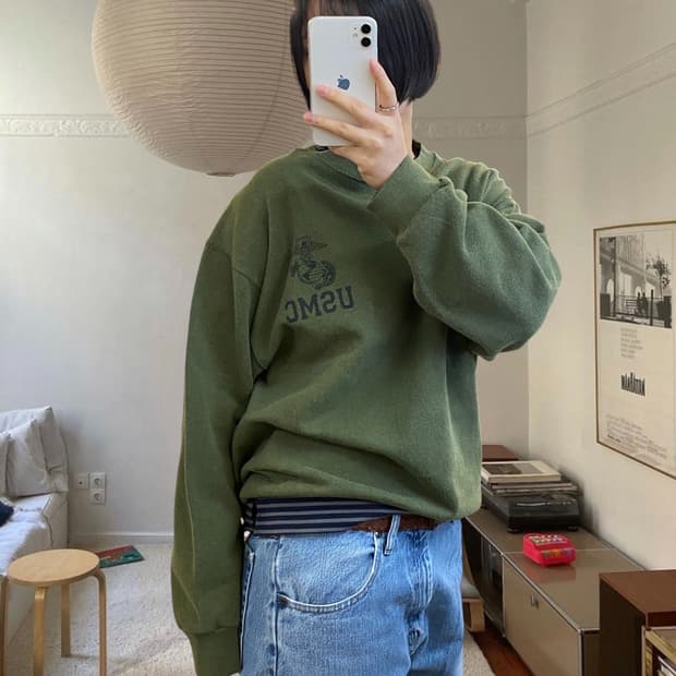 밀리터리 스웻셔츠 MADE IN USA (Man L) AA0967