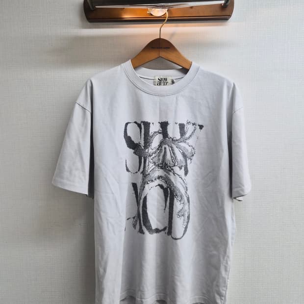 XL) 슬로우애시드 프린팅 반팔 티셔츠 팝니다