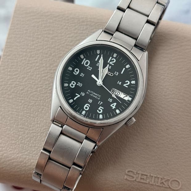 Seiko 세이코 오토매틱 21석 밀리터리 블랙 다이얼 2000