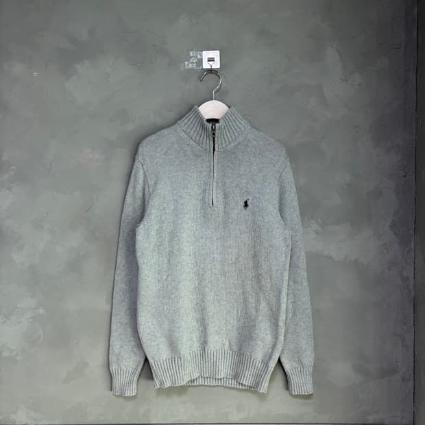 폴로 랄프로렌 반집업 니트 그레이
