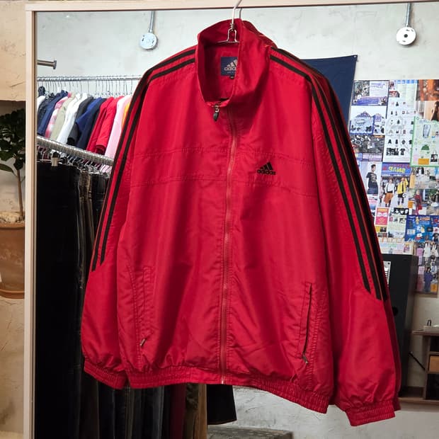 아디다스 00S 올드스쿨 레드 바람막이 자켓
