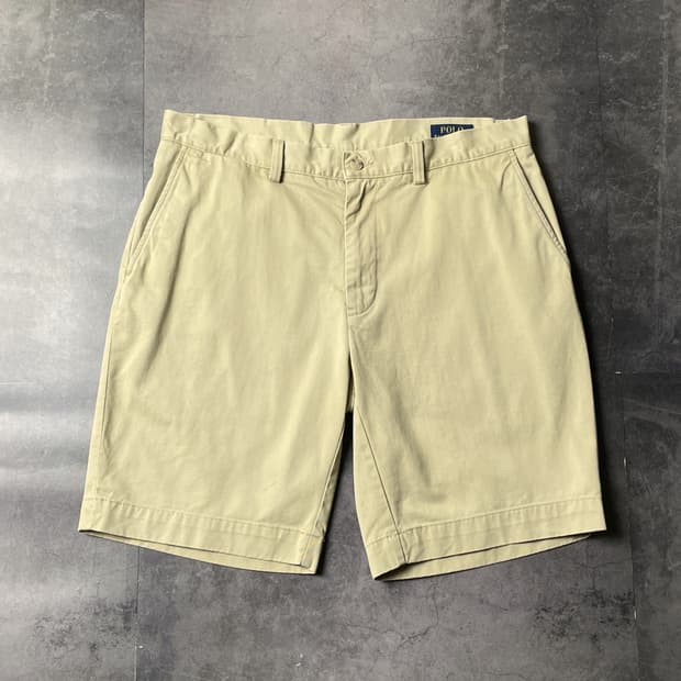 RALPH LAUREN 랄프로렌 빈티지 베이지 코튼 하프팬츠 A01045