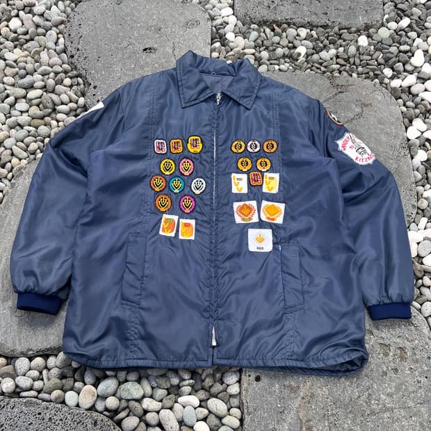 70s ORIGINAL CRAZY PATCH SATIN 70s나일론자켓