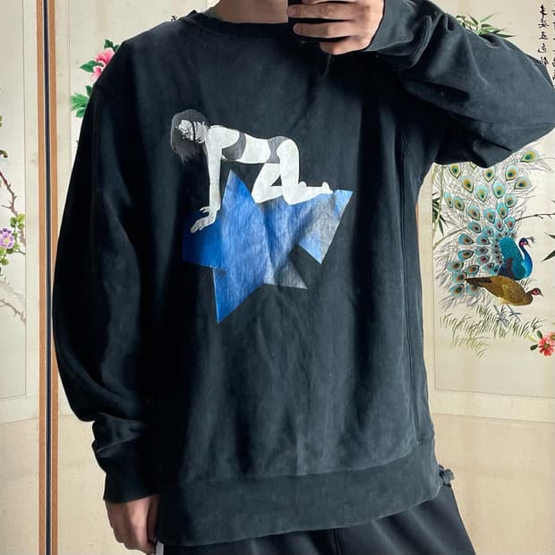 1990s BAPE 베이프 스타걸 리버스위브 스웻셔츠