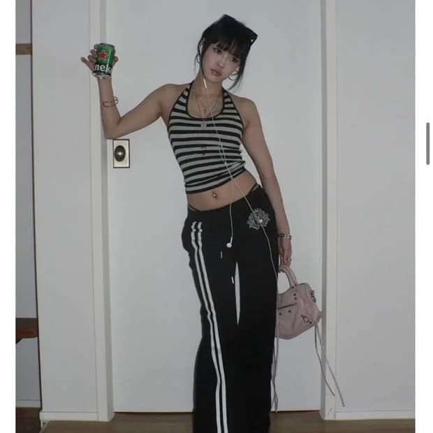 엔젤넘버555 엔젤릭 스웻팬츠 블랙