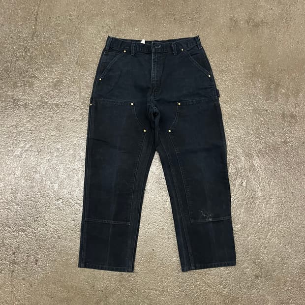 Carhartt 블랙 더블니 팬츠 (32“)