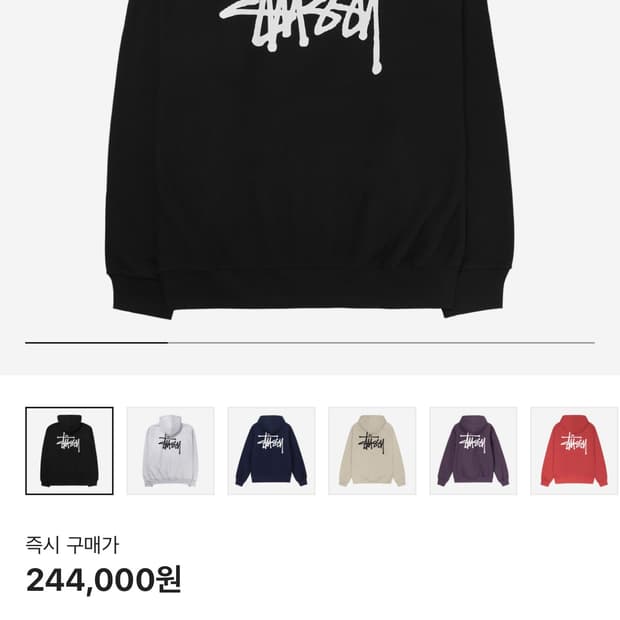 스투시 베이직 스투시 후드 블랙 2023