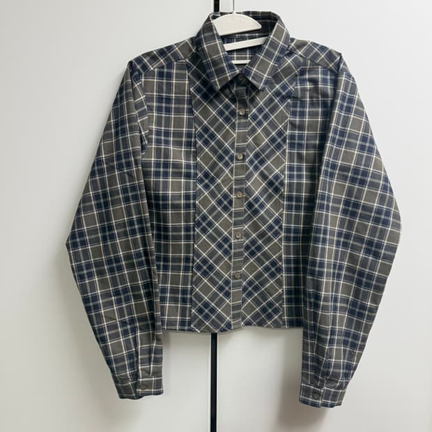 오헤시오 24FW 체크 그린 셔츠 OS