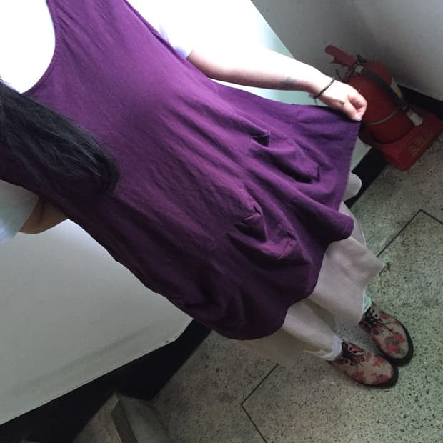플럼 텍스처드 슬리브리스 Plum Textured Sleeveless