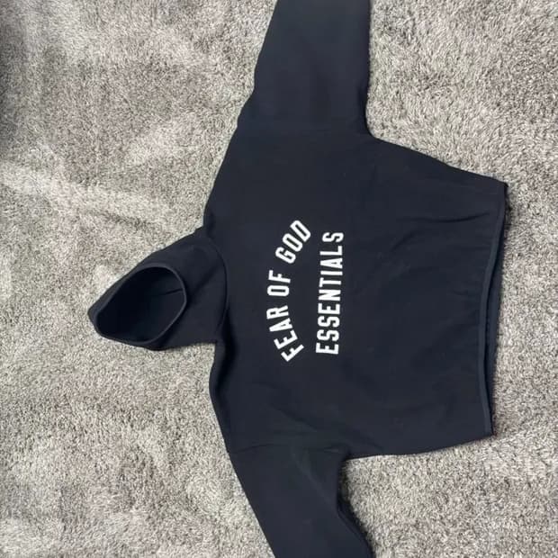 피어오브갓 에센셜 브러시드 후드 블랙 M