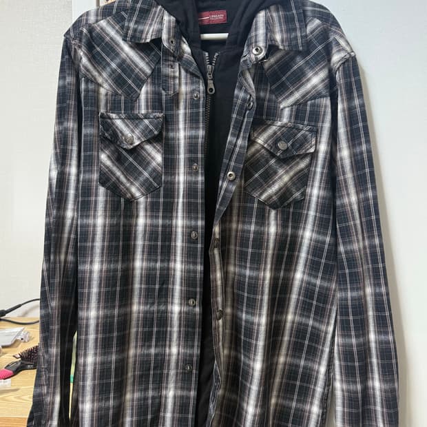 빈티지 체크 후드 자켓