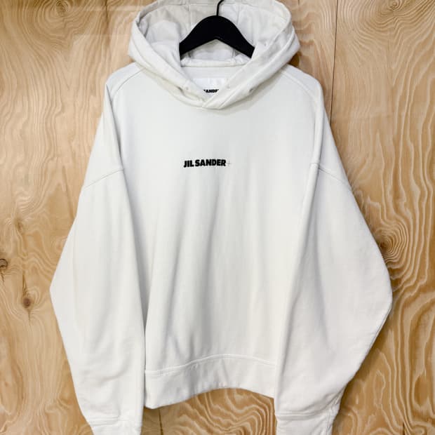 질샌더 후디드 로고 스웻셔츠