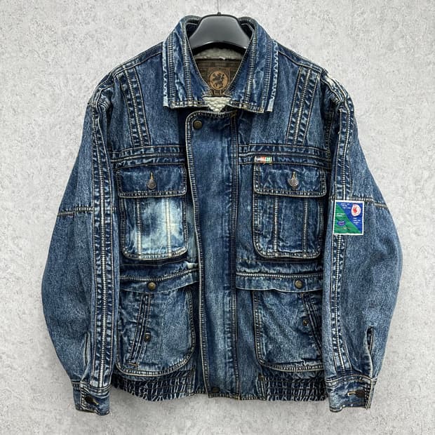 95 STALLONE 80s 남자 셰르파 람보 데님 자켓