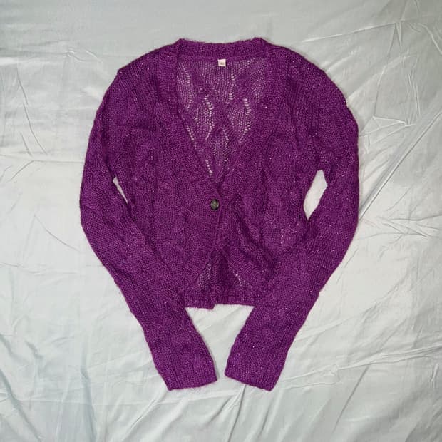 ✨vintage purple glitter cardigan✨
